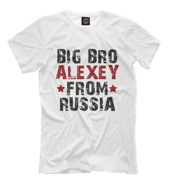 Мужская футболка с изображением ALEXEY цвета Молочно-белый