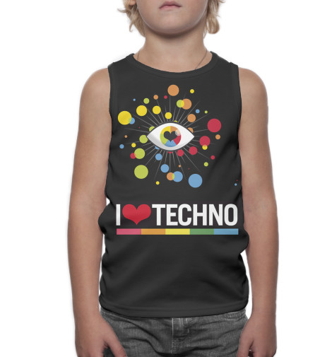 

Майки Print Bar, Белый, I Love Techno