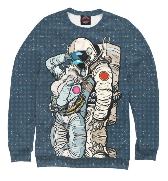 Свитшот для девочек с изображением Cosmic love цвета Белый