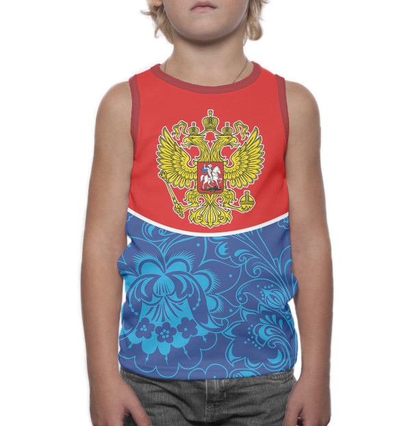 Майка для мальчика с изображением Сборная России цвета Белый