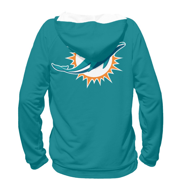 Женское худи с изображением Miami Dolphins - Майами Долфинс цвета Белый