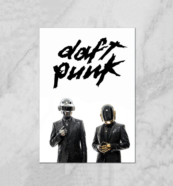 Плакат с притом Daft Punk цвета Белый Плакат с изображением Daft Punk цвета Белый
