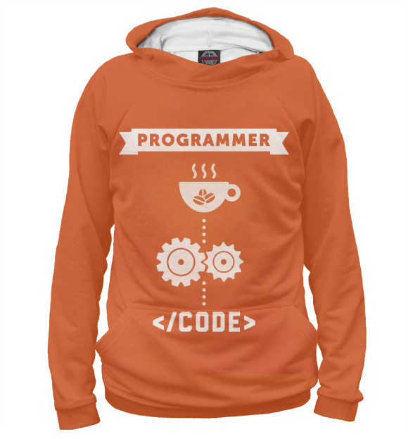 Женское худи с изображением Programmer цвета Белый