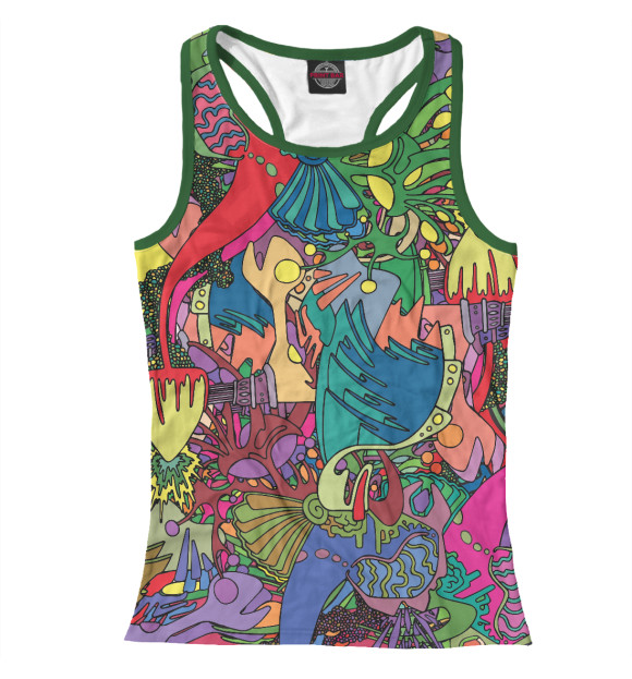 Женская майка-борцовка с изображением Cosmospheric цвета Белый