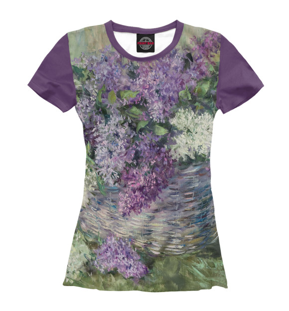 Футболка для девочек с изображением Сирень цвета Белый