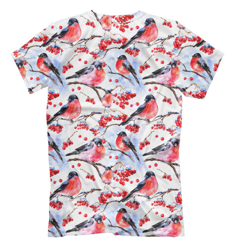 

Футболки Print Bar, Молочно-белый, Снегири на Ветке