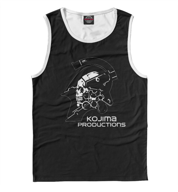 Мужская майка с притом Kojima Productions цвета Белый Мужская майка с изображением Kojima Productions цвета Белый