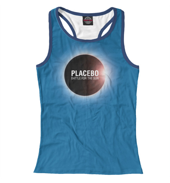 Женская майка-борцовка с притом Placebo цвета Белый Женская майка-борцовка с изображением Placebo цвета Белый