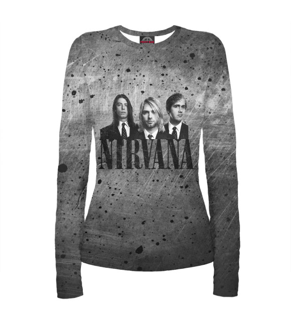 Женский лонгслив с изображением Нирвана цвета Белый