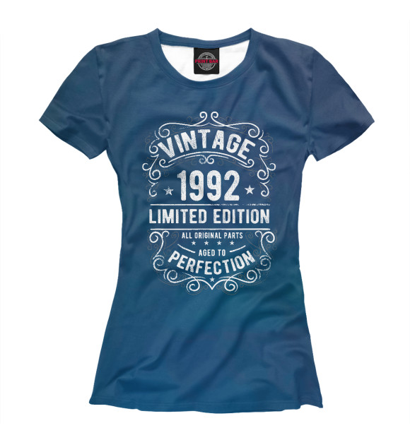 Женская футболка с изображением Vintage 1992 цвета Белый