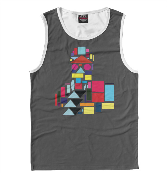 Майка для мальчика с изображением Лицо (абстракт) цвета Белый