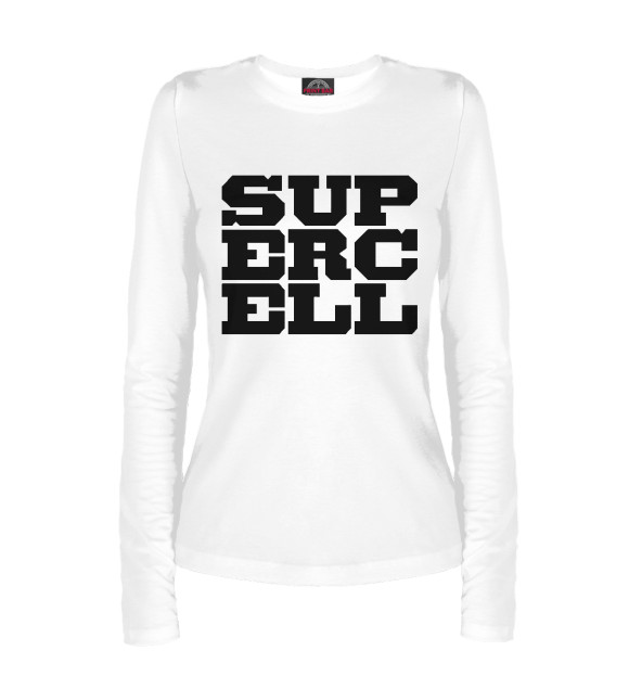 Женский лонгслив с изображением Разработчик Supercell цвета Белый