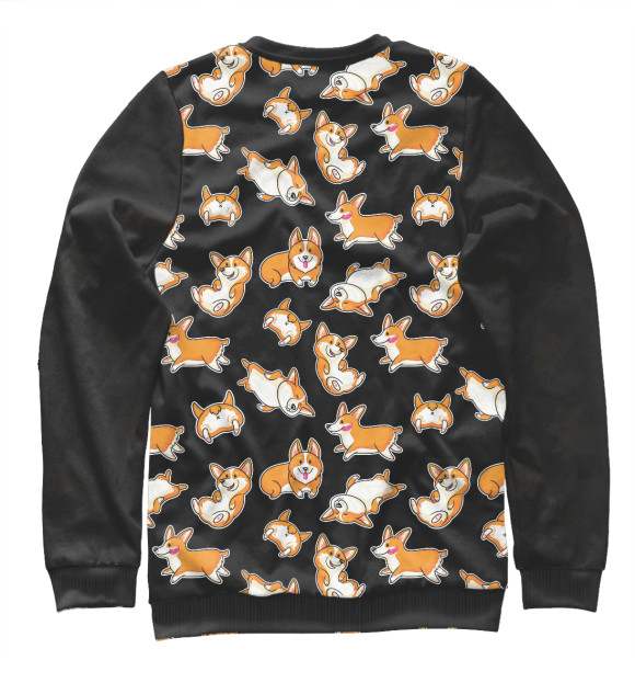Женский свитшот с изображением Funny corgi цвета Белый