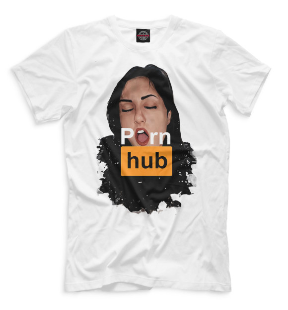 Мужская футболка с изображением Pornhub цвета Белый