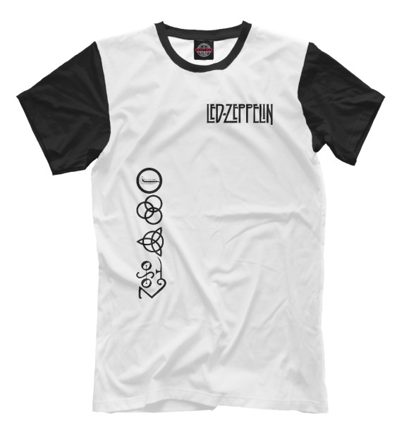 Футболка для мальчиков с изображением Led Zeppelin цвета Молочно-белый