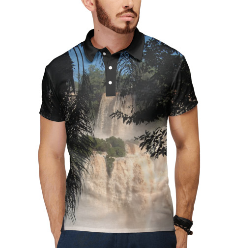 

Поло Print Bar, Белый, В тропиках