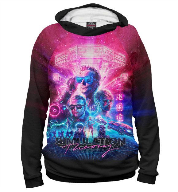 Женское худи с изображением Muse - Simulation Theory цвета Белый