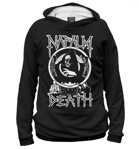 Мужское худи с изображением Napalm Death цвета Белый