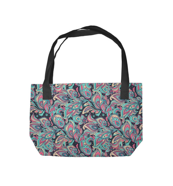 Пляжная сумка с изображением Цветочные узоры цвета 