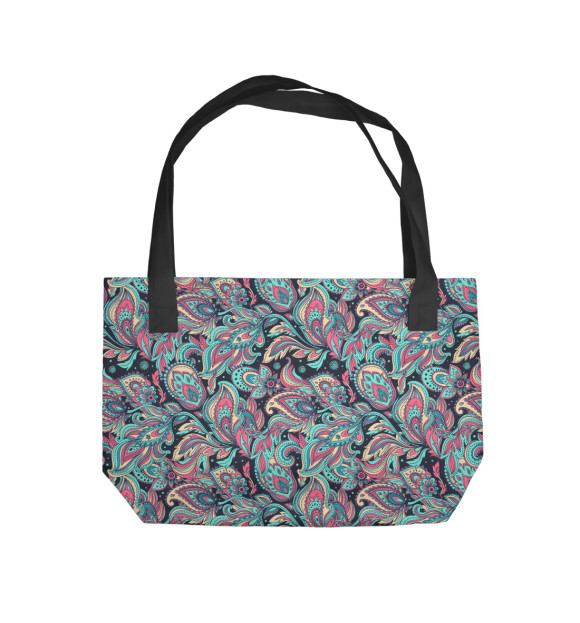 Пляжная сумка с изображением Цветочные узоры цвета 