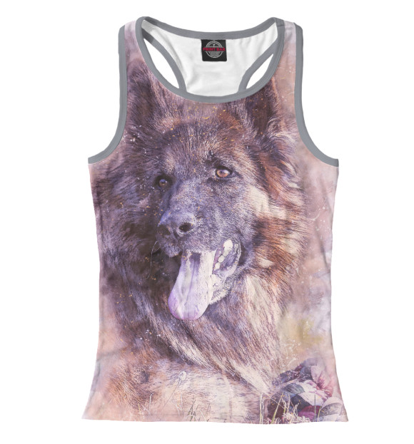 Женская майка-борцовка с изображением немец цвета Белый