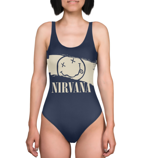 Купальник-боди с изображением Nirvana цвета 