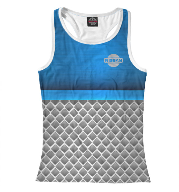 Женская майка-борцовка с изображением Nissan цвета Белый