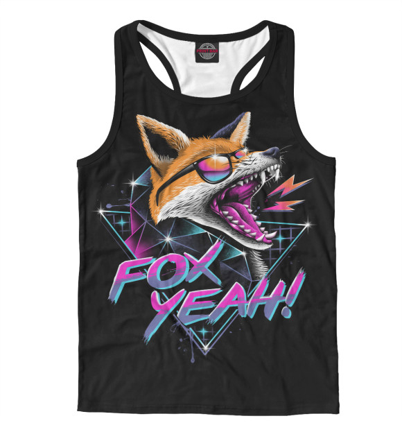 Мужская майка-борцовка с изображением Fox Yeah! цвета Белый