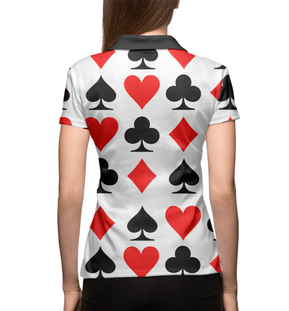 Женское поло с изображением Карты цвета Белый