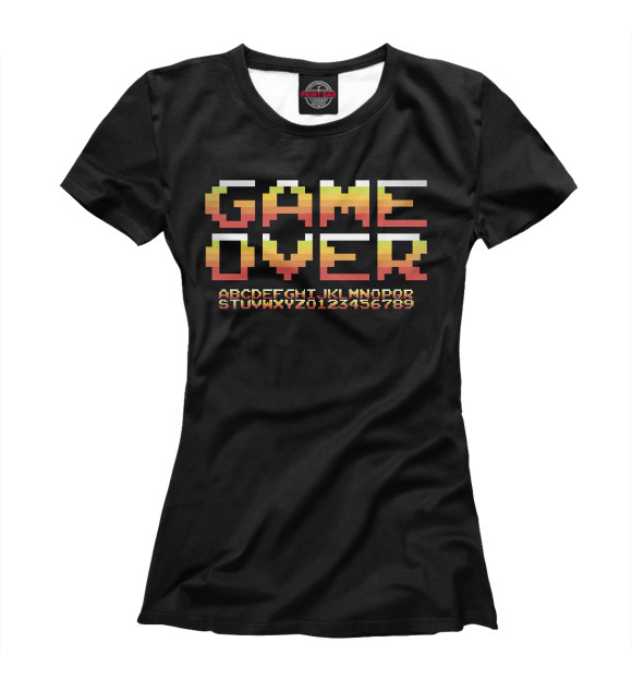 Футболка для девочек с изображением Game over цвета Белый