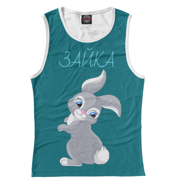 Майка для девочки с изображением Зайка цвета Белый