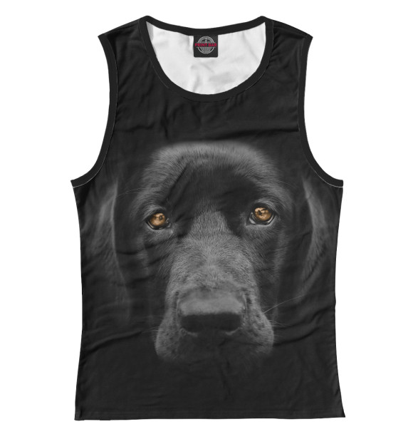 Женская майка с изображением Пёсик цвета Белый