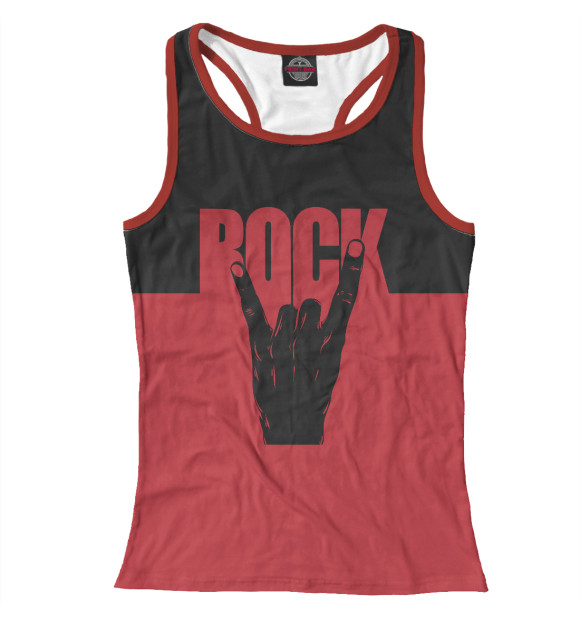 Женская майка-борцовка с изображением Rock Music цвета Белый