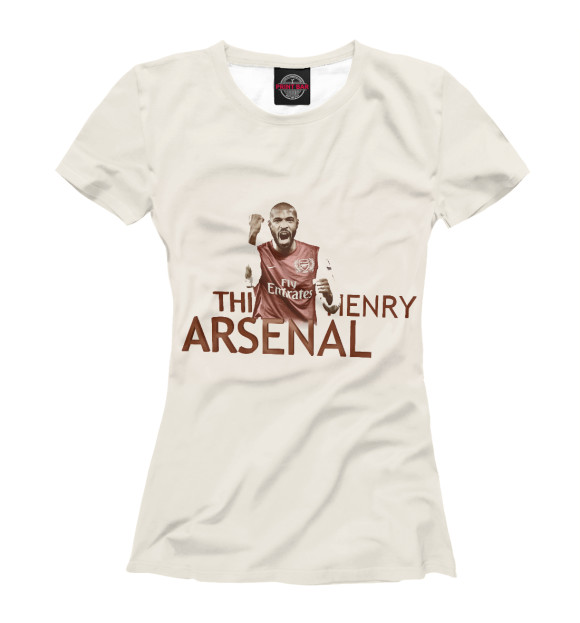 Женская футболка с изображением FC Arsenal - Тьерри Анри цвета Белый