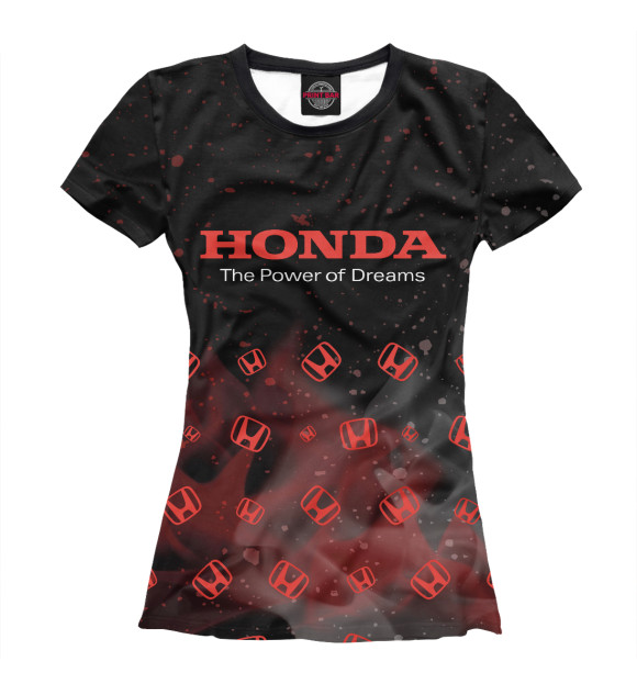 Женская футболка с изображением Honda Dreams | Пламя цвета Белый