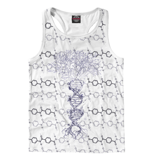 Мужская майка-борцовка с изображением DNA цвета Белый