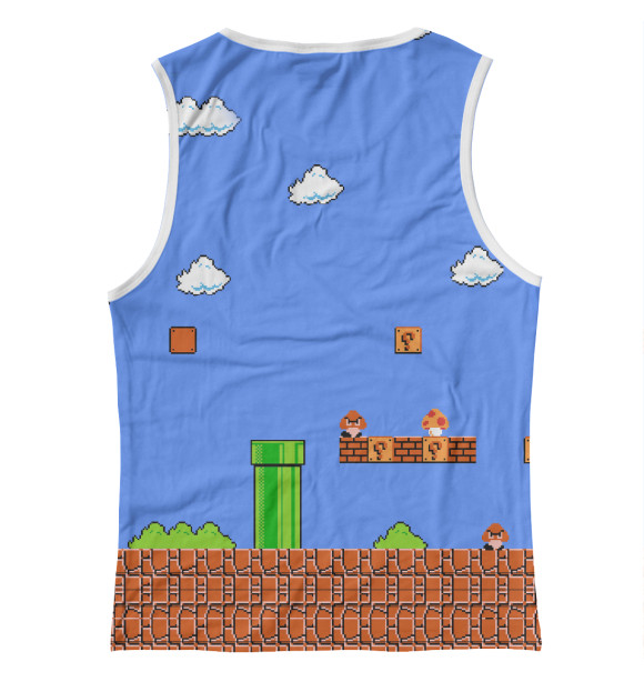 Майка для девочки с изображением Super Mario 8bit цвета Белый