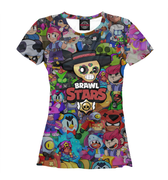 Женская футболка с изображением Brawl Stars:Poko цвета Белый