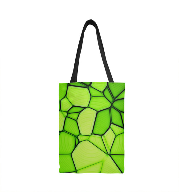 Сумка-шоппер с изображением Зелёные грани цвета 