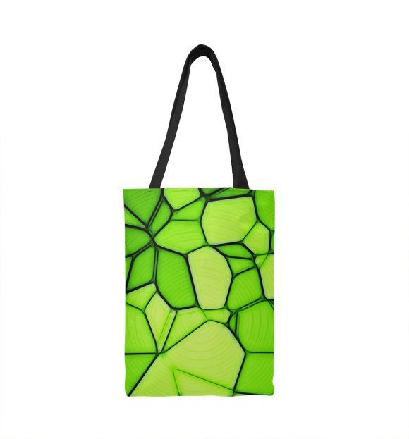 Сумка-шоппер с изображением Зелёные грани цвета 