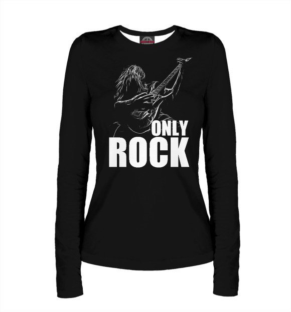 Женский лонгслив с изображением Only Rock цвета Белый