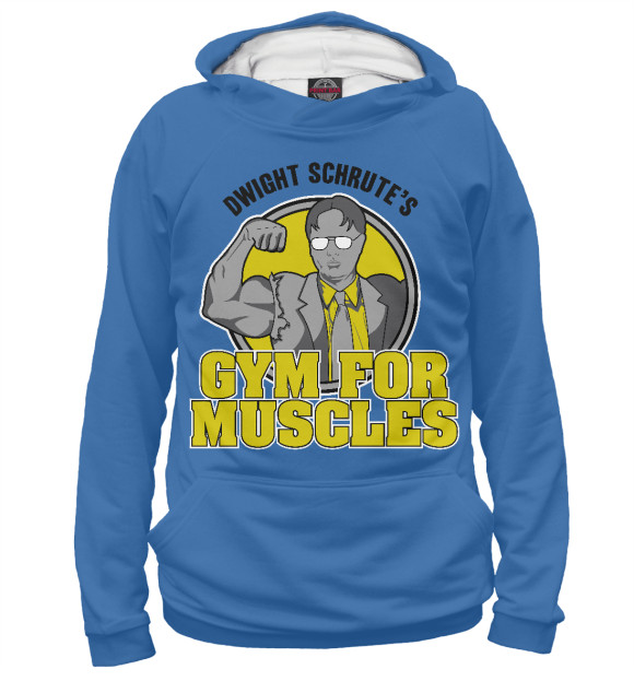 Мужское худи с изображением Gym for Muscles цвета Белый