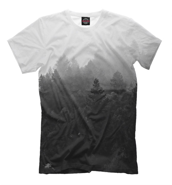 Мужская футболка с изображением Лес цвета Молочно-белый