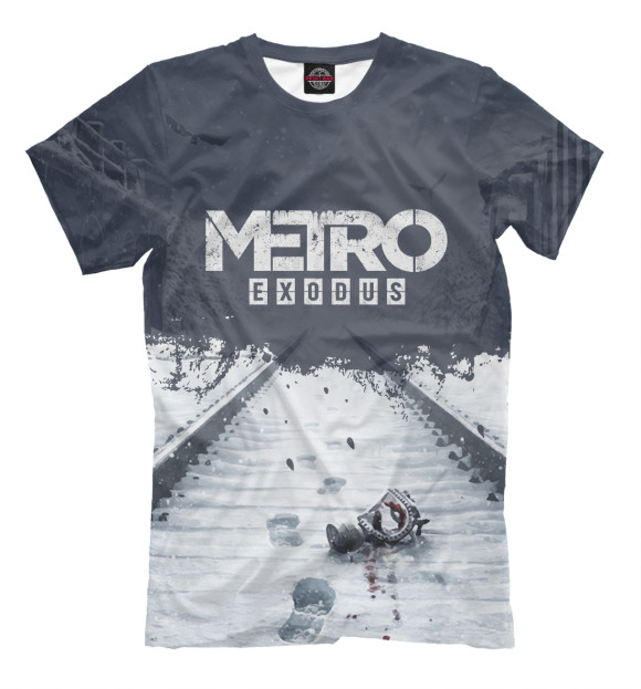 Мужская футболка с изображением Metro: Exodus цвета Серый