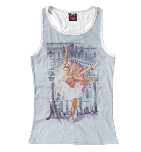 Женская майка-борцовка с изображением Большой театр цвета Белый