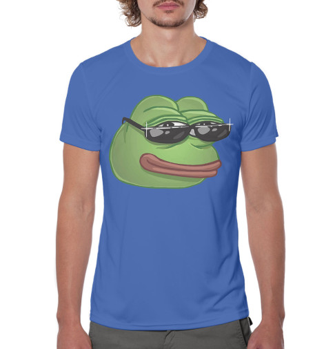 

Футболки Print Bar, Грязно-голубой, Лягушонок Пепе