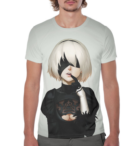

Футболки Print Bar, Бежевый, Nier: Automata