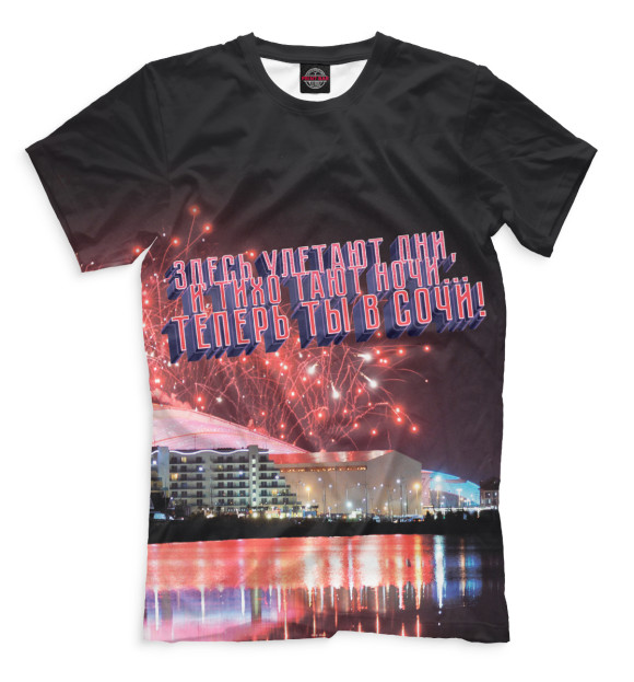 Мужская футболка с изображением Сочи цвета Черный