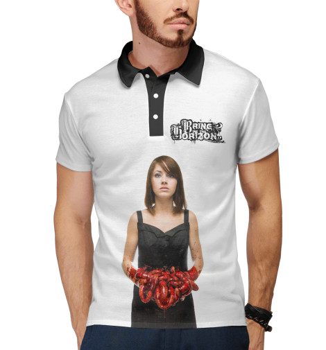 

Поло Print Bar, Белый, Suicide Season