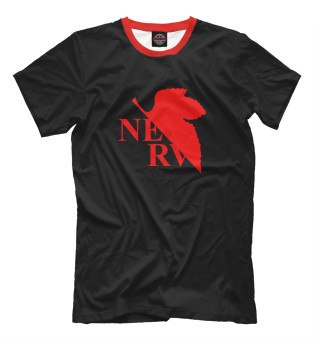 Мужская футболка Evangelion NERV Black style
